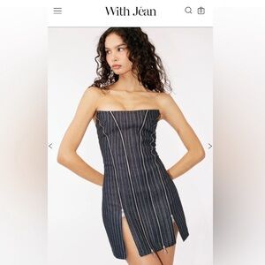 With Jean Mirabel Dress in Pinstripe
